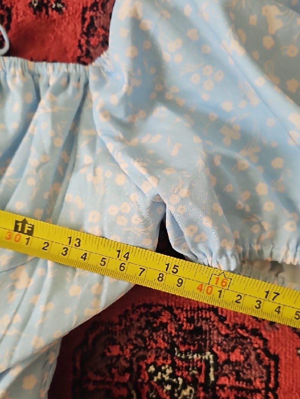Amazon Light Blue Maxi Dress with Puff Sleeves - Picture 7 of 10
